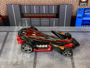 Loose Hot Wheels - Preying Menace - Black and Red with Flames — view 2