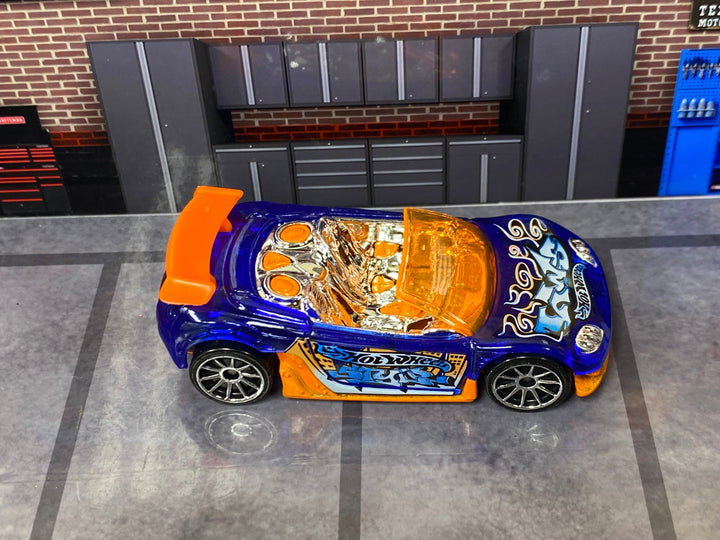 Loose Hot Wheels - Trak Tune - Blue and Orange — view 2