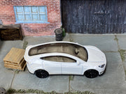 Loose Hot Wheels - Tesla Model Y - White — view 2