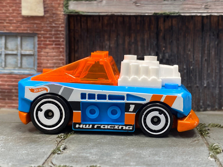 Loose Hot Wheels - Custom Small Block - Blue, Orange and White