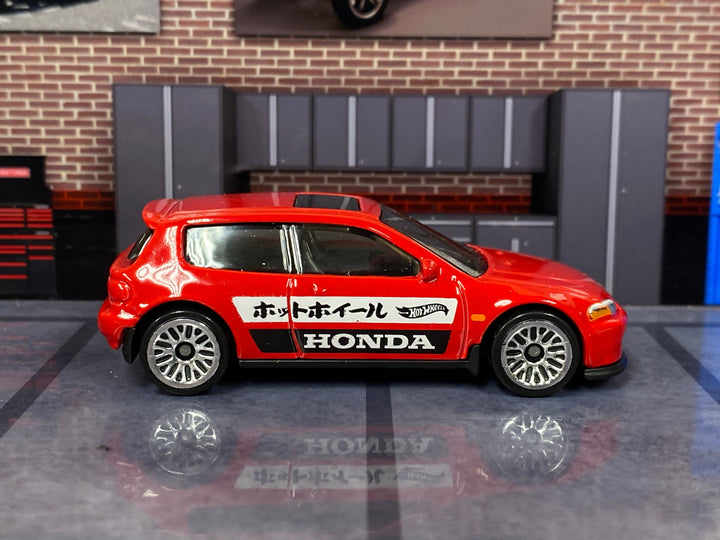 Loose Hot Wheels Honda Civic EG - Red, White and Black