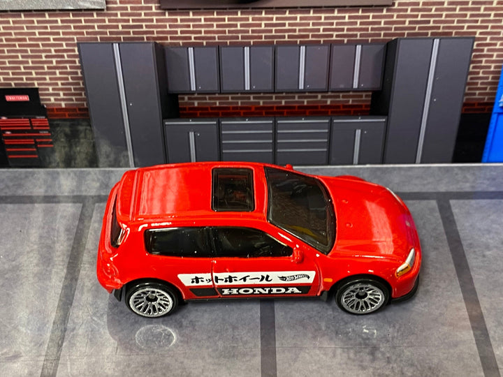 Loose Hot Wheels Honda Civic EG - Red, White and Black — view 2