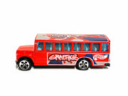 Loose Hot Wheels School Bus - Red, Silver & Blue