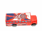 Loose Hot Wheels School Bus - Red, Silver & Blue