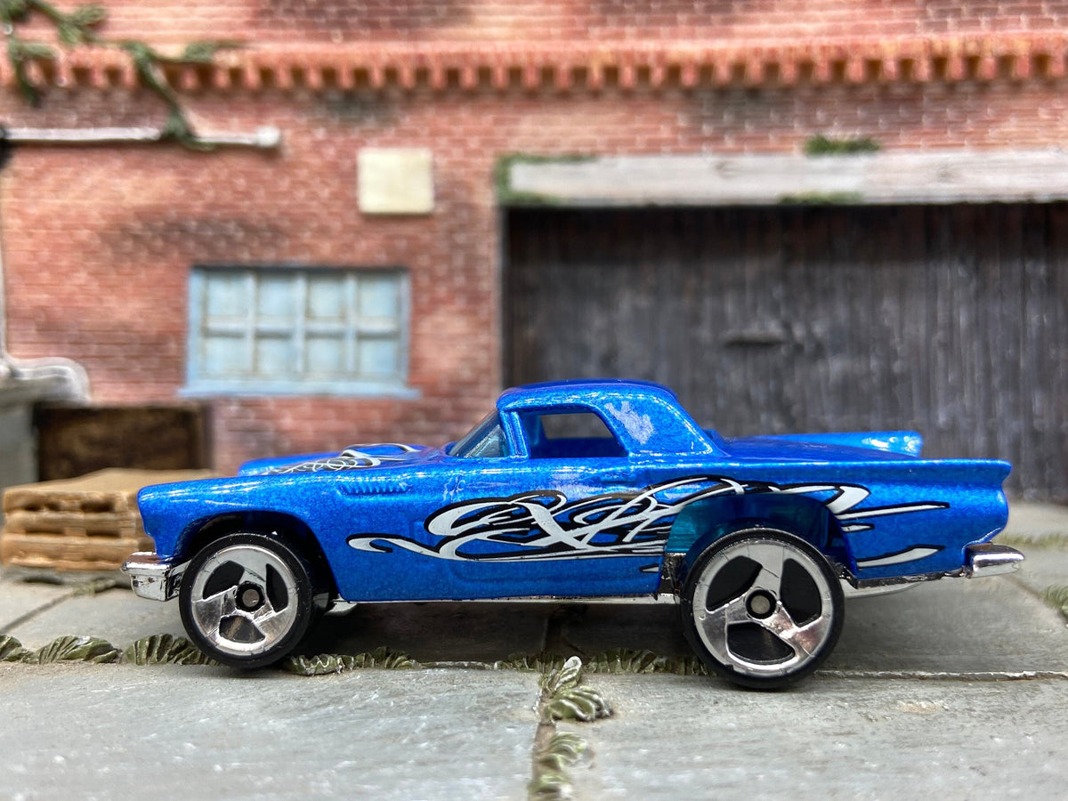 Loose Hot Wheels 1957 Thunder Bird 57 T-Bird in Blue with Graphics