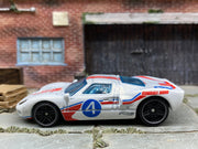 Loose Hot Wheels Ford GT40 - White #4 Gumball 3000 — view 3