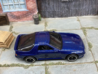 Loose Hot Wheels - 1989 Mazda Savanna RX-7 - Dark Blue — view 2