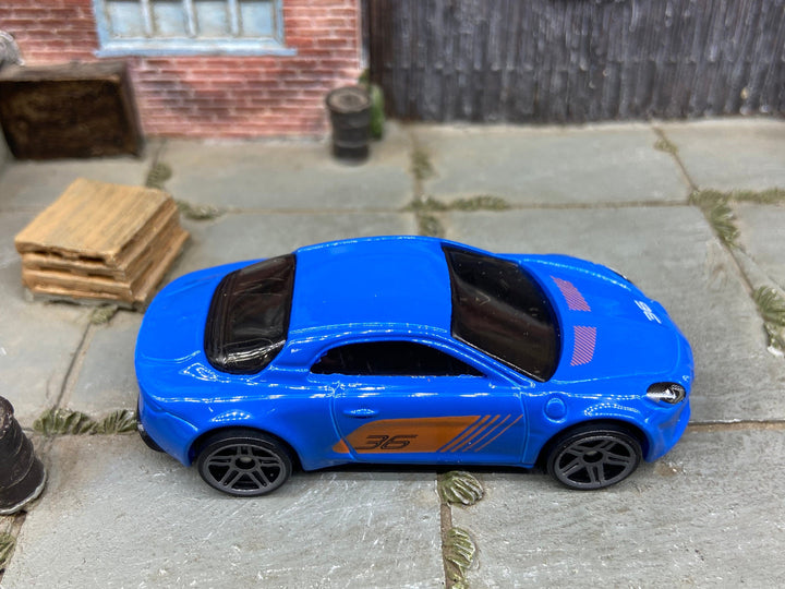 Loose Hot Wheels Alpine A110 Dressed in Blue and Orange #36 — view 2