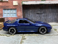 Loose Hot Wheels - 1989 Mazda Savanna RX-7 - Dark Blue — view 3