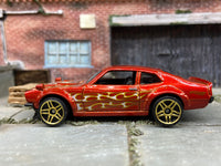 Loose Hot Wheels - Custom Ford Maverick - Orange with Flames — view 3