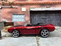 Loose Hot Wheels - 1969 Chevy Camaro Convertible - Dark Red and Black — view 3