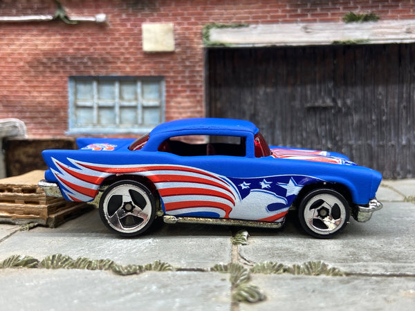 Loose Hot Wheels -1957 Chevy - Red White and Blue