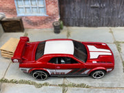 Loose Hot Wheels - Dodge Challenger Drift Car - Dark Red and White — view 3