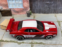 Loose Hot Wheels - Dodge Challenger Drift Car - Dark Red and White — view 3
