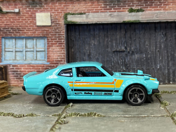 Loose Hot Wheels - Custom Ford Maverick - Light Blue and Black
