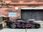 Loose Hot Wheels - Pro Stock Pontiac Firebird - Black and Purple Skull Livery