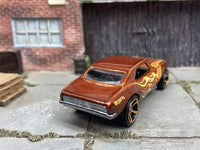 Loose Hot Wheels - 1967 Chevy Camaro - Golden Brown With Flames — view 4