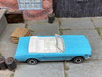 Loose Hot Wheels - 1965 Ford Mustang Convertible - Light Blue and White — view 2