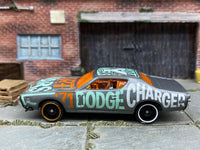 Loose Hot Wheels - 1971 Dodge Charger - Gray Blue and Orange — view 3