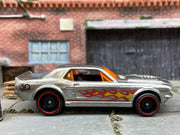 Loose Hot Wheels 1967 Ford Mustang GT in ZAMAC Bare Metal with Flames