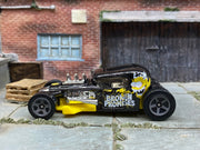 Loose Hot Wheels Mod Rod - Black and Yellow 'Broken Promises'