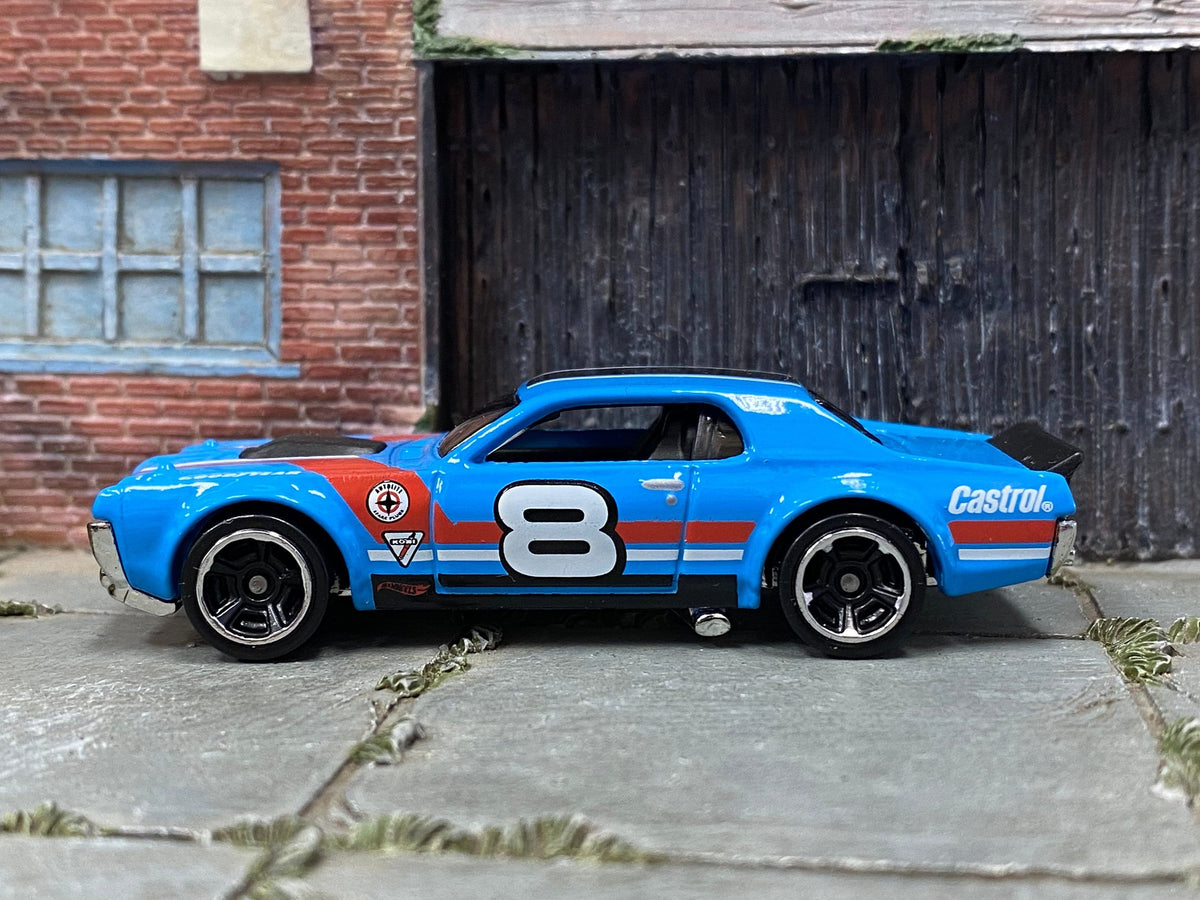 Loose Hot Wheels - 1968 Mercury Cougar - Blue, Black, Red and White Race Livery