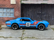 Loose Hot Wheels - 1968 Mercury Cougar - Blue, Black, Red and White Race Livery — view 3