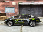 Loose Hot Wheels - Chevy Corvette Stingray - Black and Green Extreme Rides Livery