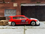 Loose Hot Wheels - Honda Civic Custom Race Car - Red and White 78 — view 3