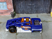Loose Hot Wheels - Erikenstein Race Truck - Satin Blue and White Hot Wheels — view 2