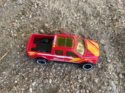 Loose Hot Wheels - 2015 Ford F150 4X4 Truck - Red and Yellow Rescue 3 Livery — view 2