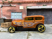 Loose Hot Wheels - Ford Model A Sedan - Midnight Otto - Orange with Flames — view 3