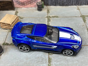 Loose Hot Wheels Chevy Corvette C7 Z06 Dressed in Blue and White — view 2