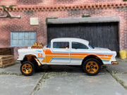 Loose Hot Wheels - 1955 Chevy Bel Air Gasser - 52nd Anniversary Pearl & Chrome