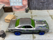 Loose Hot Wheels 1968 Chevy Camaro COPO In Blue and Green Zamac Bare Metal — view 2