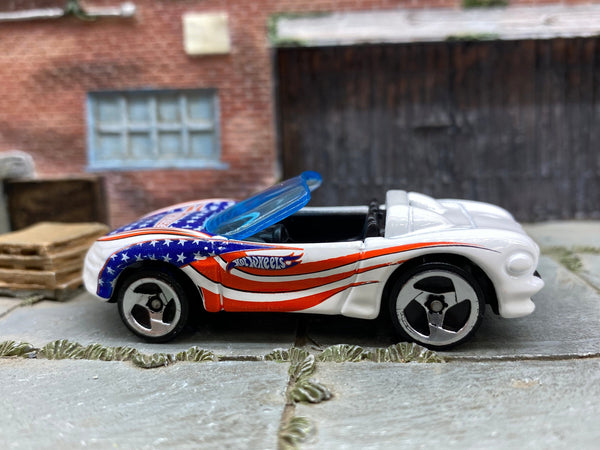 Loose Hot Wheels - Sting Ray III - White with Stars and Stripes