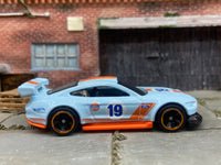 Loose Hot Wheels - 2018 Custom Ford Mustang GT Race Car - Blue GULF Livery — view 3