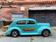 Loose Hot Wheels 1940 Ford Fat Fender Sedan Dressed in Light Blue — view 3