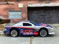 Loose Hot Wheels - Ford Mustang Cobra Race Car - Nestle Crunch White and Blue Livery — view 3