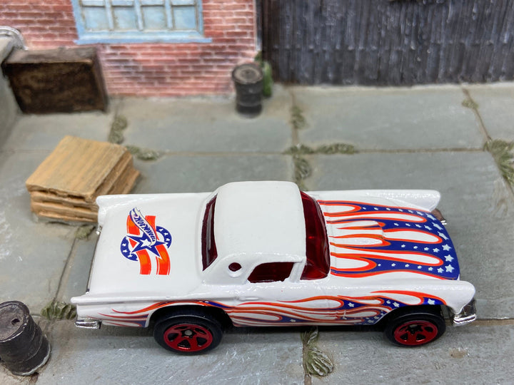 Loose Hot Wheels 1957 T-Bird, Stars & Stripes Flames — view 2