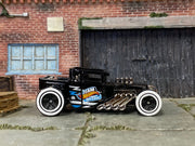 Loose Hot Wheels - Bone Shaker Hot Rod Truck - Black, Blue and White Team Hot Wheels