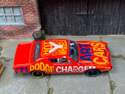 Loose Hot Wheels - 1971 Dodge Charger - Red and Yellow Art Cars — view 2