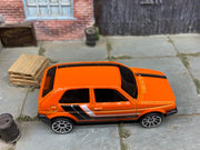 Loose Hot Wheels: VW Volkswagen Golf MK2 Dressed in Orange — view 2