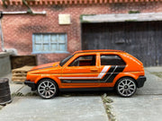 Loose Hot Wheels: VW Volkswagen Golf MK2 Dressed in Orange — view 3
