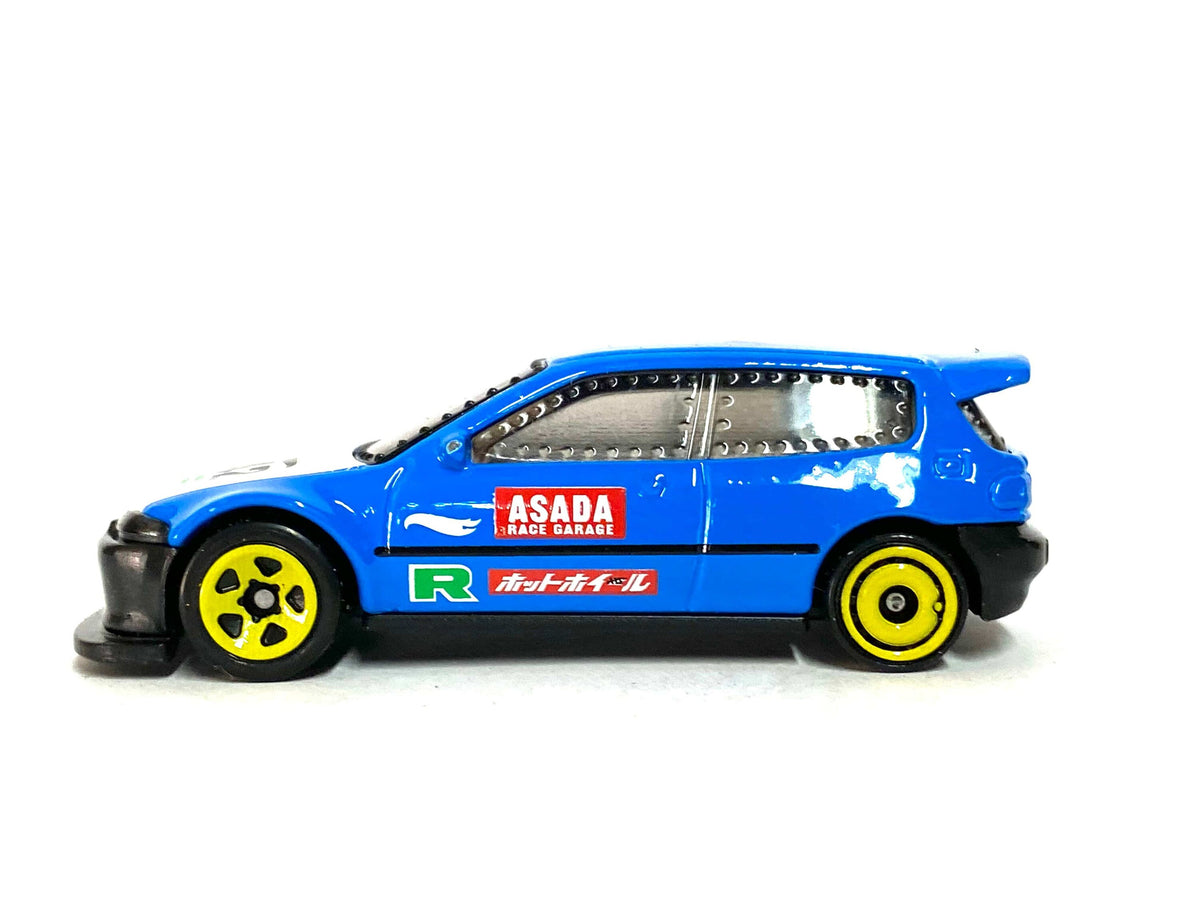 Loose Hot Wheels - Honda Civic Custom Race Car - Blue and White