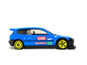 Loose Hot Wheels - Honda Civic Custom Race Car - Blue and White — view 3