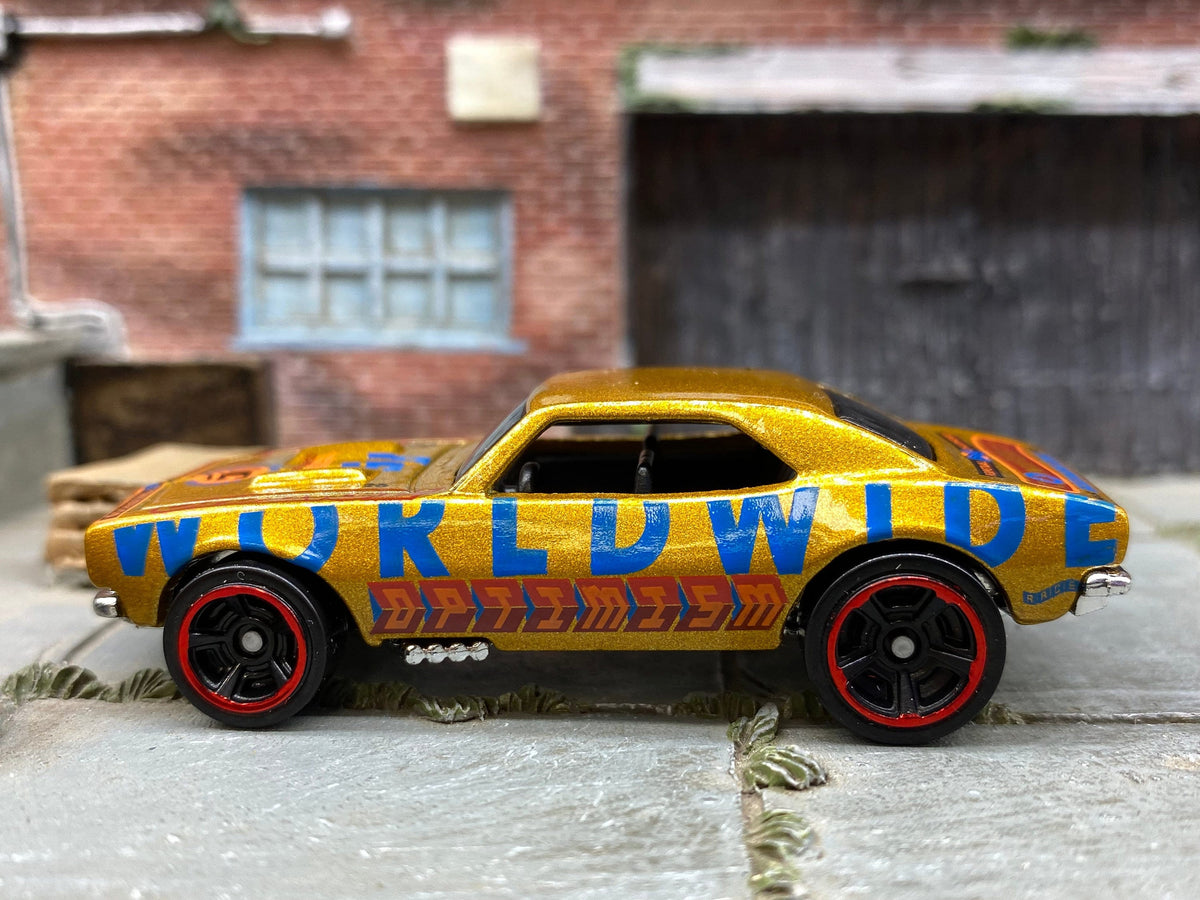 Loose Hot Wheels - 1967 Chevy Camaro - Gold Worlwide Optimism Livery