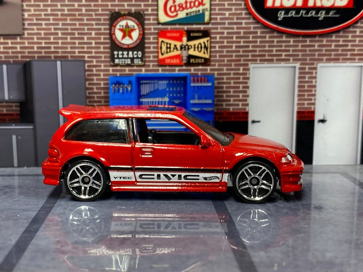 Loose Hot Wheels Honda Civic EF - Red and White