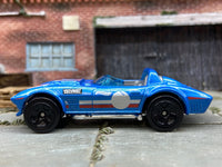 Loose Hot Wheels - Chevy Corvette Grand Sport Roadster - Blue, White and Red — view 3