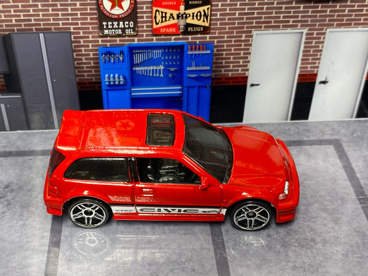 Loose Hot Wheels Honda Civic EF - Red and White — view 2